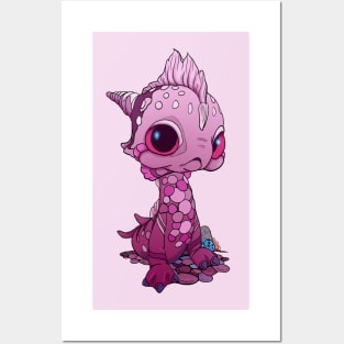 Wee Pink Baby Sea Monster Posters and Art